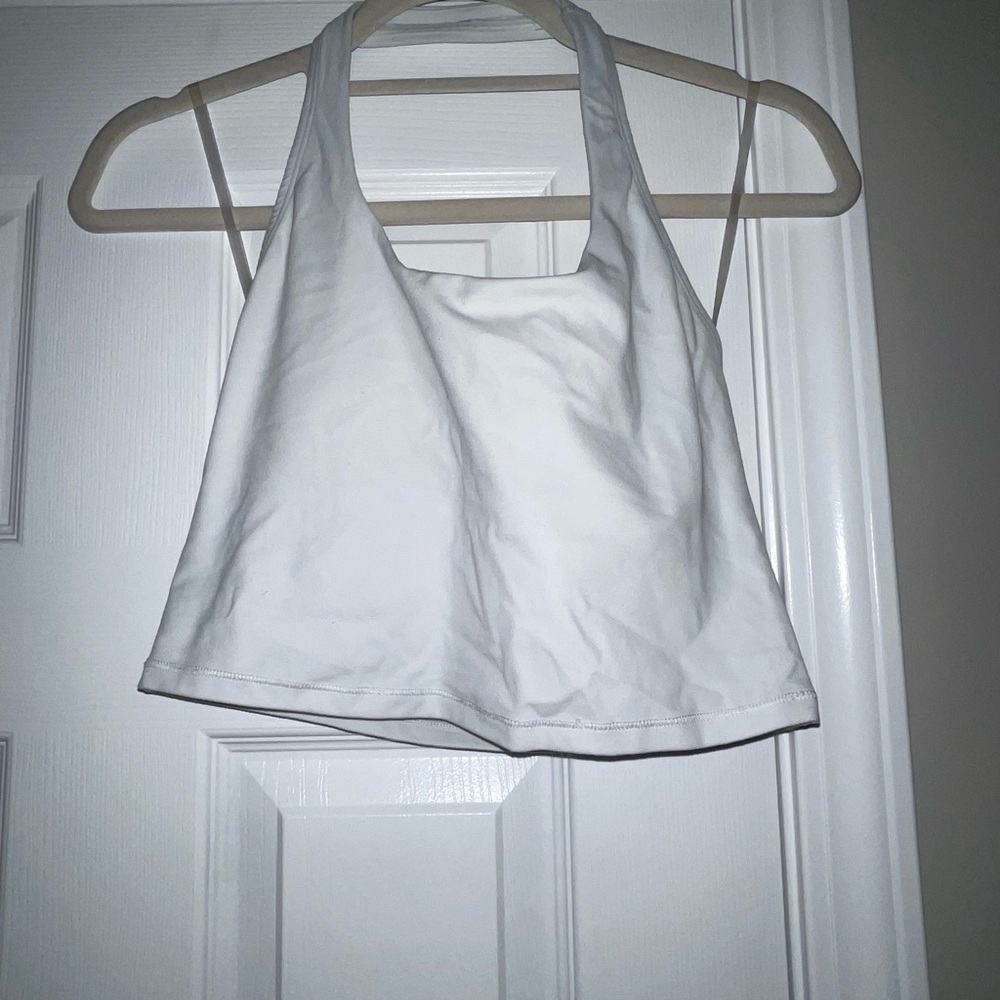 Athleta White Halter Bra Top
